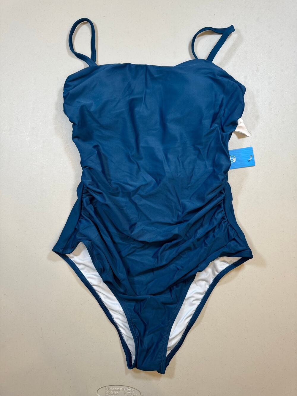 NWT Cupshe Blue One Piece Bathing‎ Suit Size M Swimsuit M Ruched Tummy Control